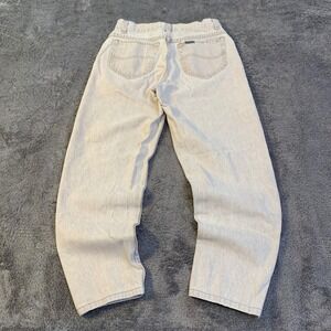 Vintage 90s Lee Riveted Straight Leg Jeans Cream Beige Denim 28 Waist